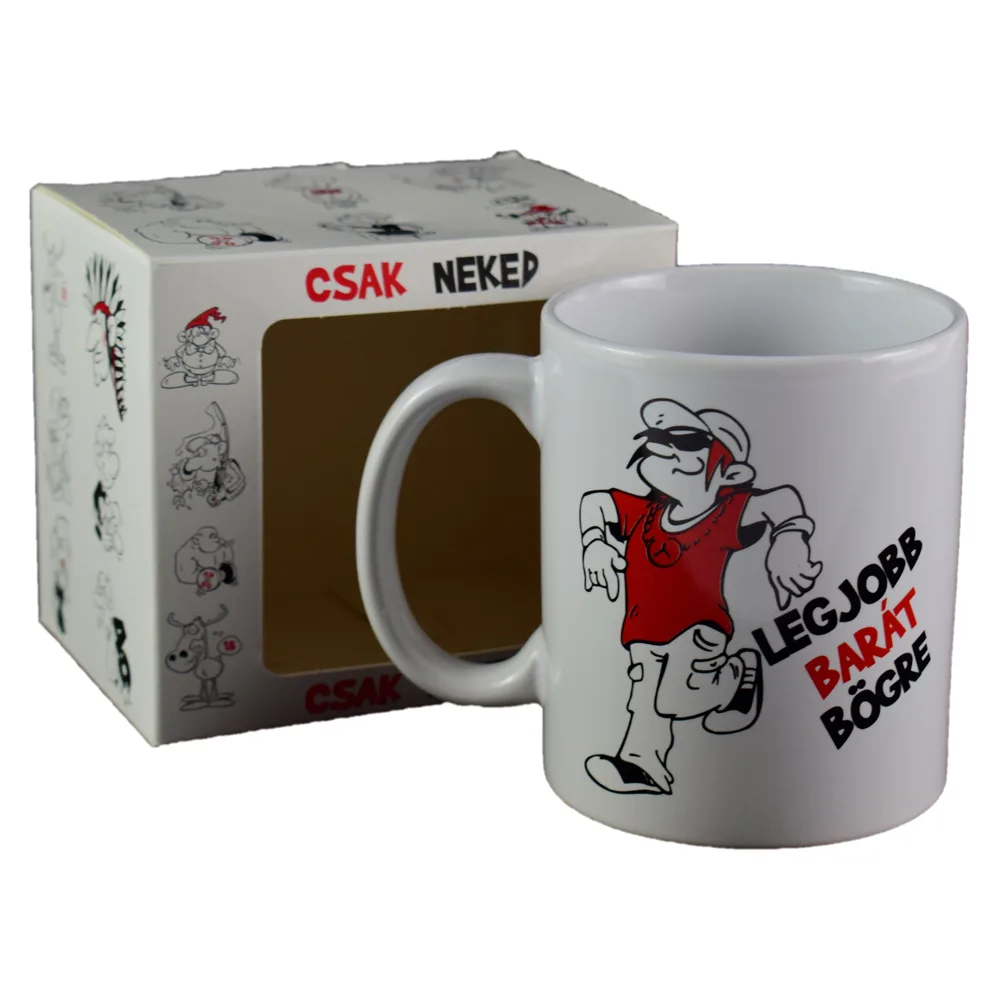 Cana ceramica 300 ml "Legjobba barat bogre", in cutie decorativa - Funny Mug - imagine 2