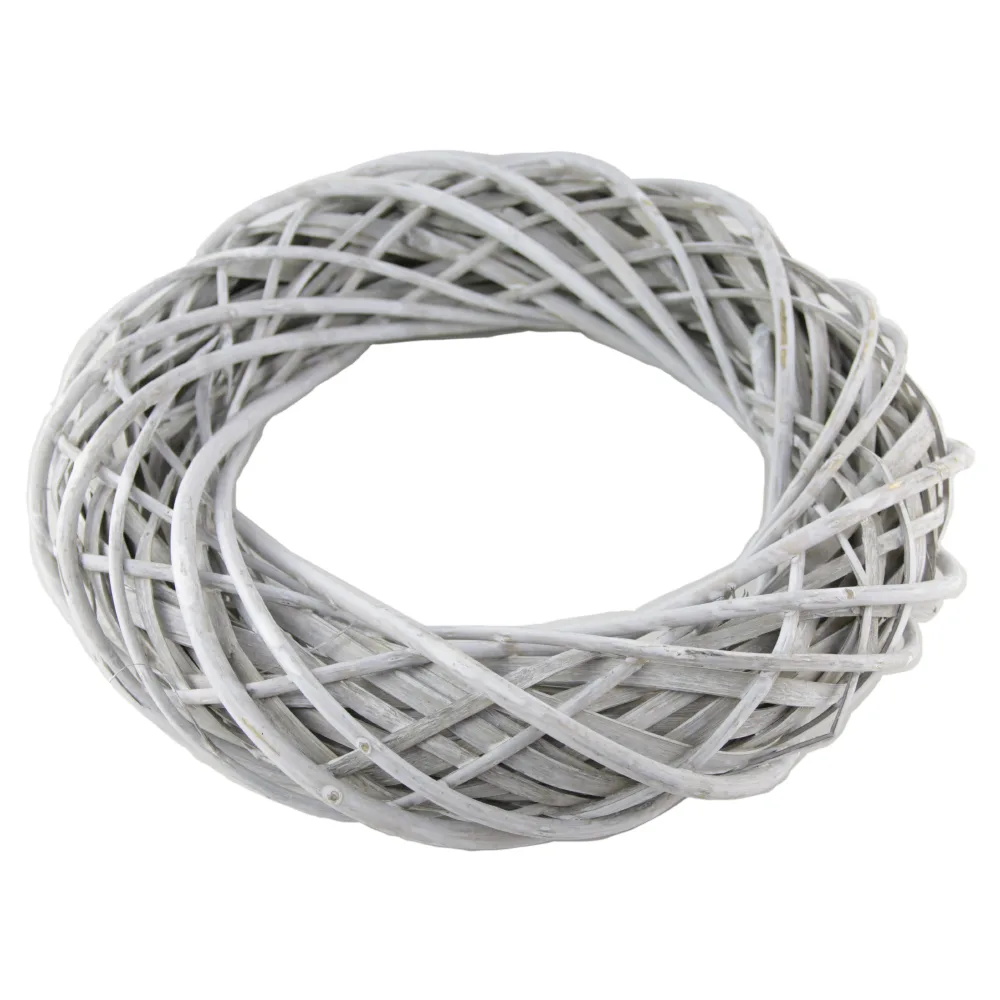 Coroana decorativa din rachita, gri 35 cm