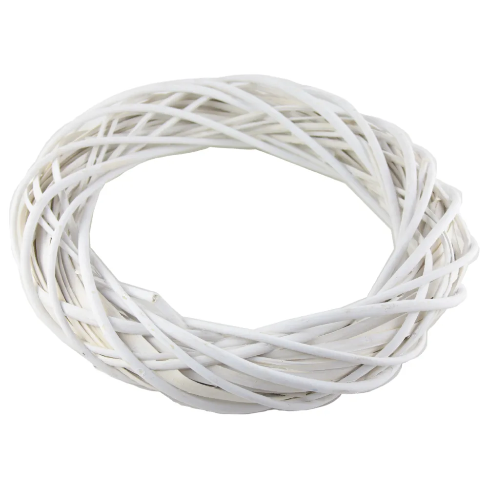 Coroana pentru decor din rachita 35 CM - Alb