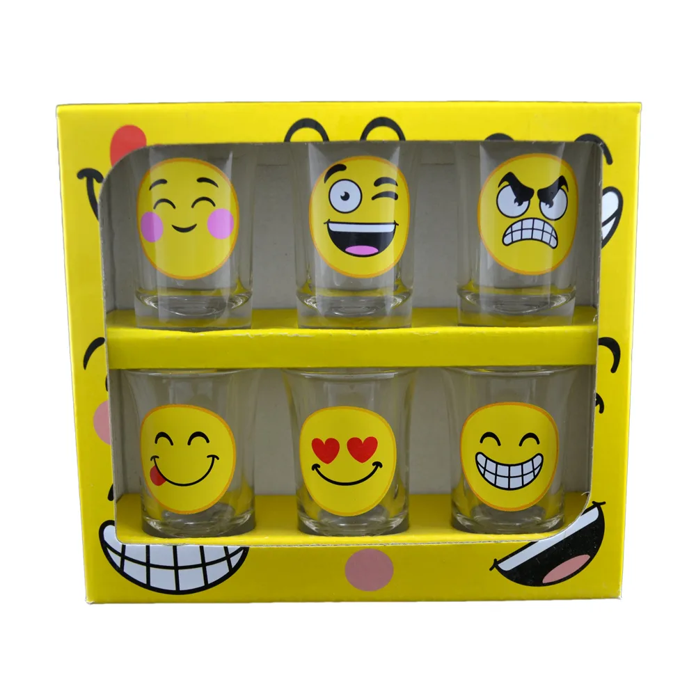 Set 6 pahare shot din sticla Emotes 35 ml - imagine 2