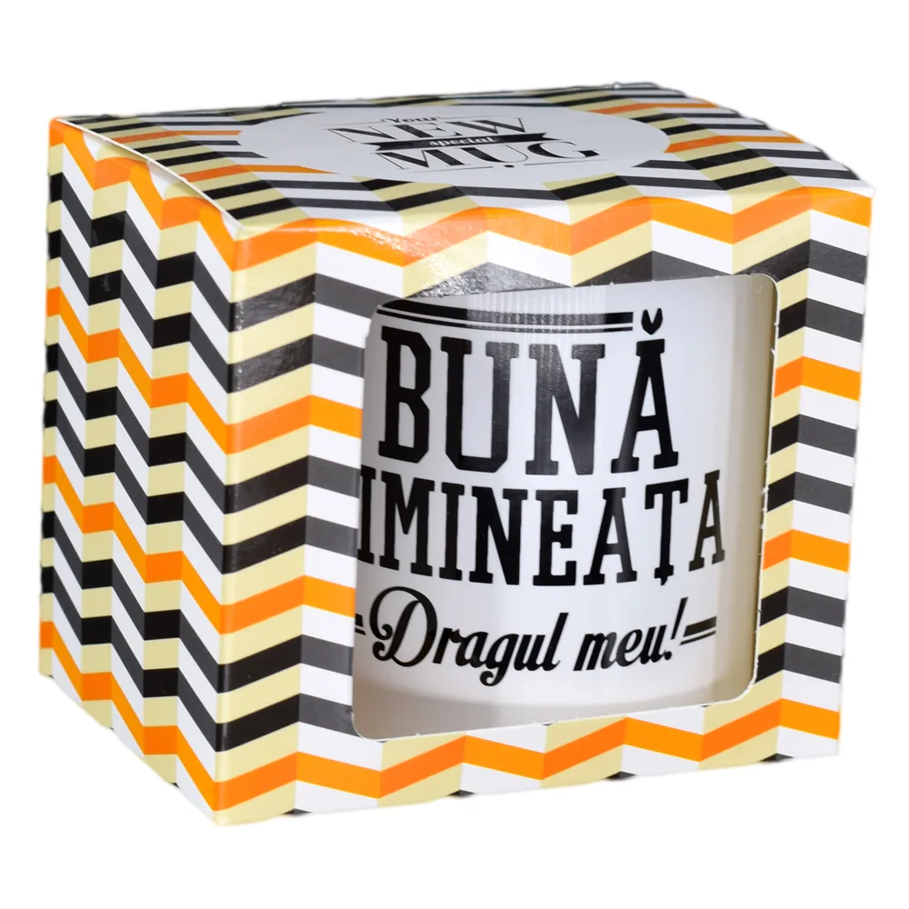 Cana ceramica Boss Mug 300 ml "Buna dimineata dragul meu!", in cutie decorativa - imagine 2
