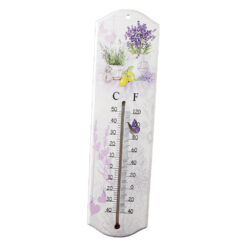 Termometru din lemn cu design Lavanda 7 x 26.5 cm