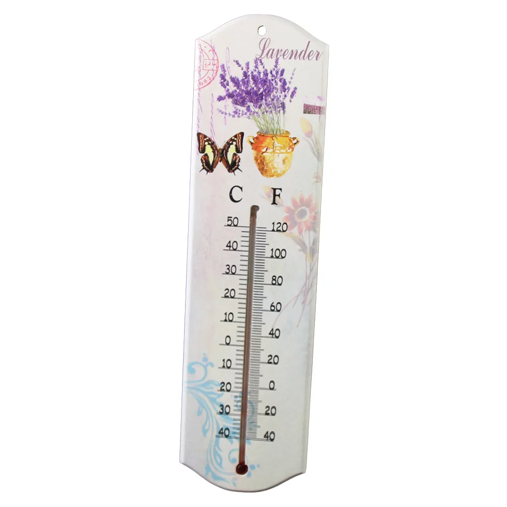Termometru din lemn cu design Lavanda 7 x 26.5 cm - imagine 4