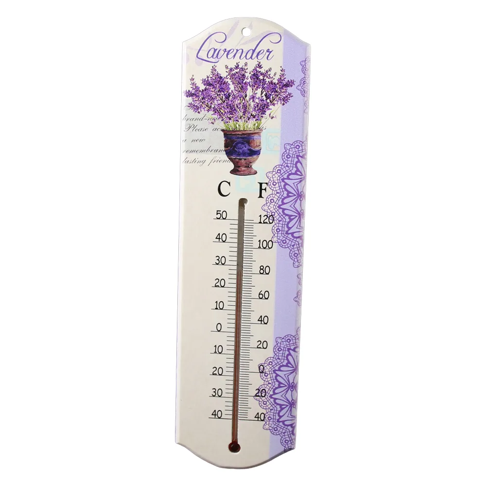 Termometru din lemn cu design Lavanda 7 x 26.5 cm - imagine 5