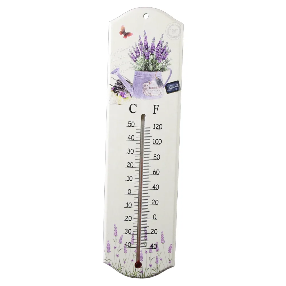 Termometru din lemn cu design Lavanda 7 x 26.5 cm - imagine 6