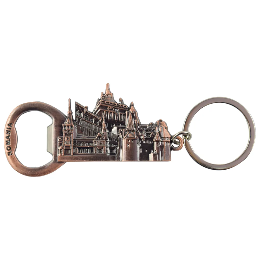 Breloc din metal cu desfacator sticle 10 CM, Castele din Romania - imagine 2