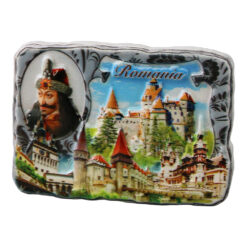 Magnet de frigider din rasina "Romania" 7.5 x 5.5 cm Castele cu Vlad Tepes