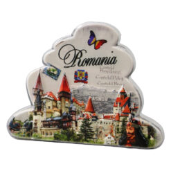 Magnet de frigider din rasina "Romania" 8.5 x 6.5 cm Castele Romania