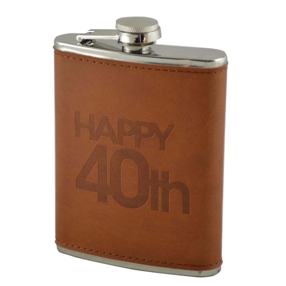 Plosca metalica "Happy 40th" 240 ml