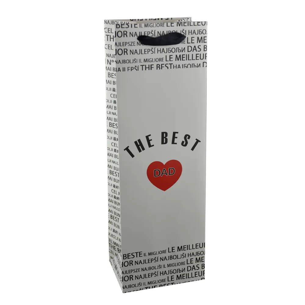 Punga cadou pentru bauturi realizata din hartie laminata - A legjobb apa/The best dad - imagine 4