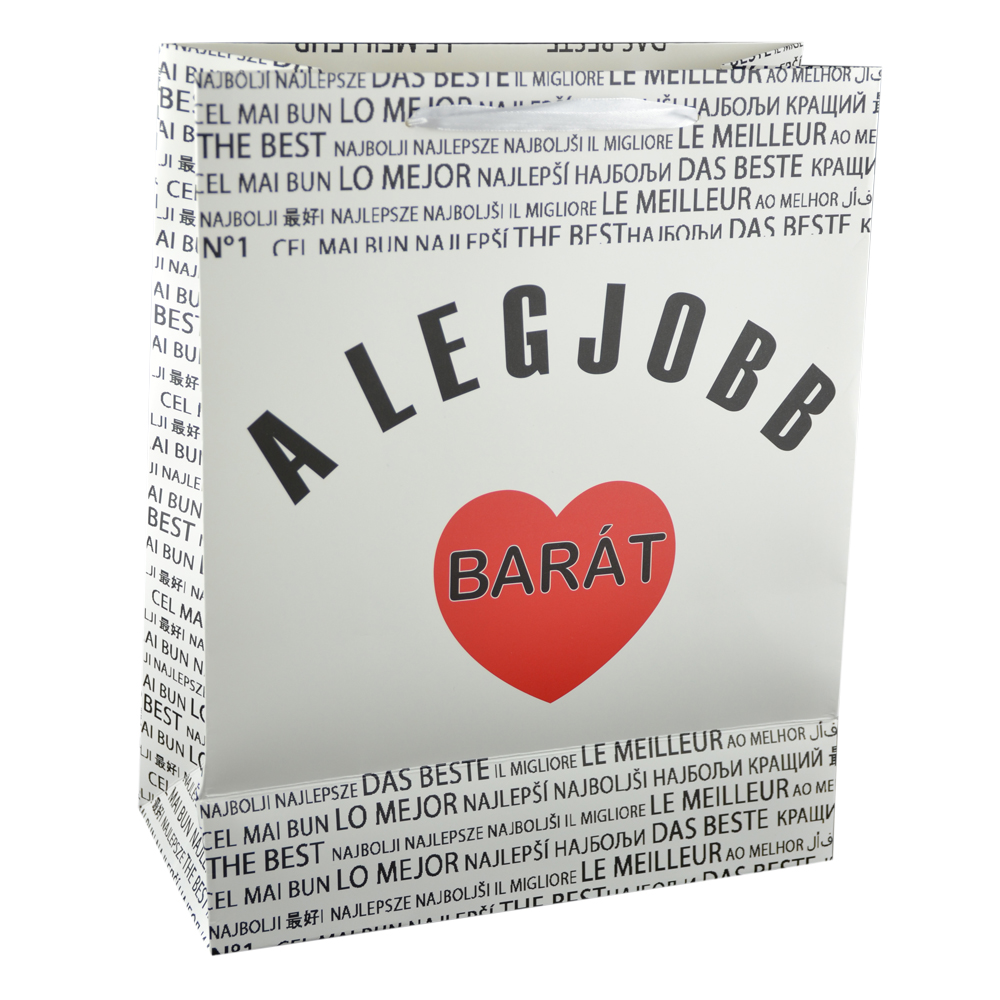 Punga cadou din hartie laminata 26x32 CM - A legjobb barat/The best friend