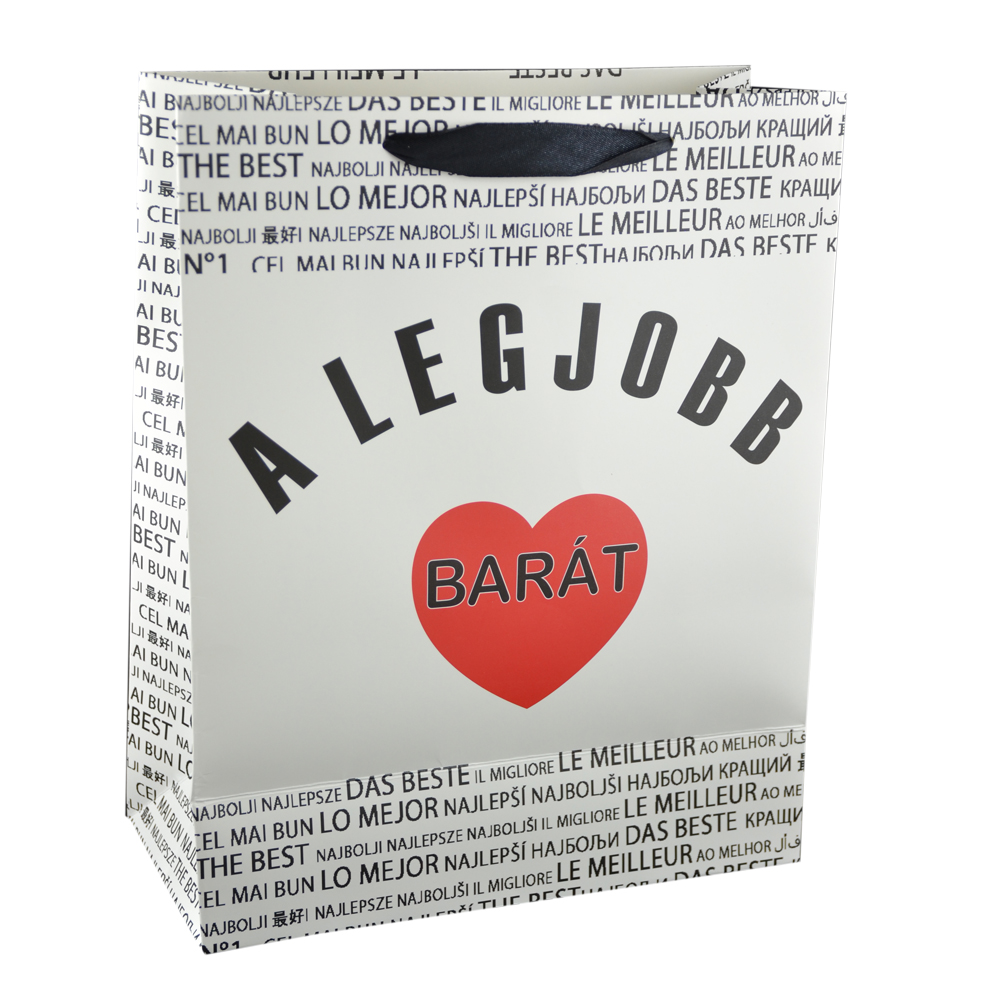 Punga cadou din hartie laminata 26x32 CM - A legjobb barat/The best friend - imagine 5