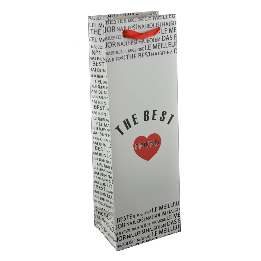Punga cadou pentru bauturi realizata din hartie laminata - A legjobb barat/The best friend - imagine 2