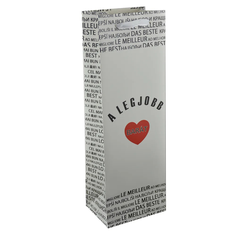 Punga cadou pentru bauturi realizata din hartie laminata - A legjobb barat/The best friend - imagine 3