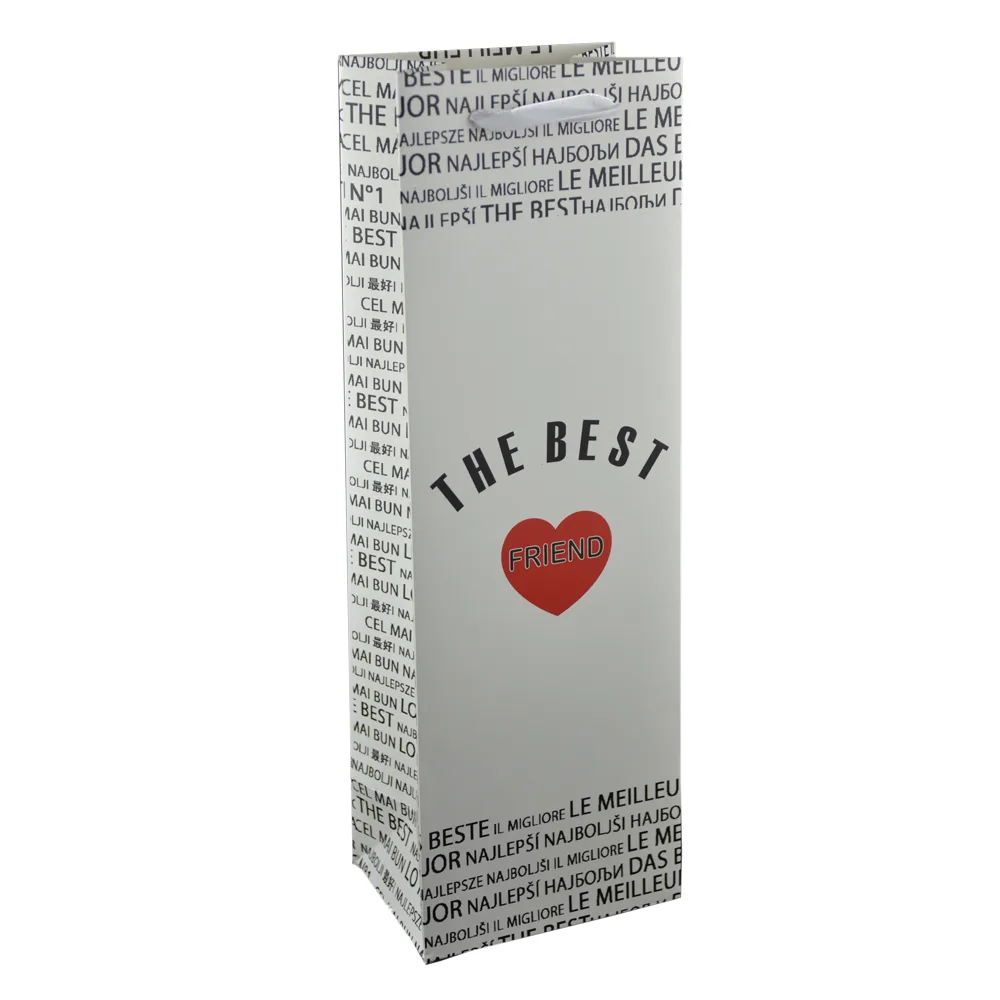 Punga cadou pentru bauturi realizata din hartie laminata - A legjobb barat/The best friend - imagine 4
