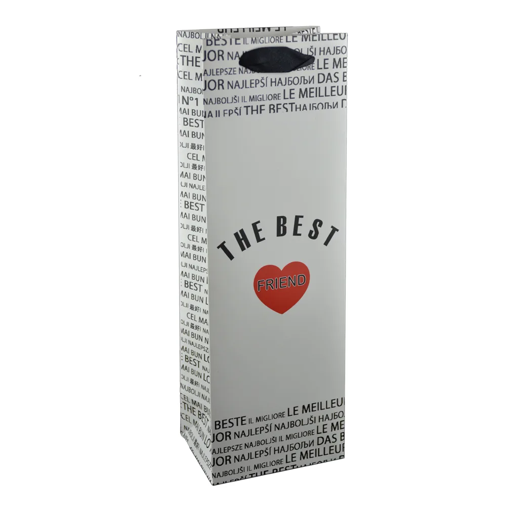 Punga cadou pentru bauturi realizata din hartie laminata - A legjobb barat/The best friend - imagine 6