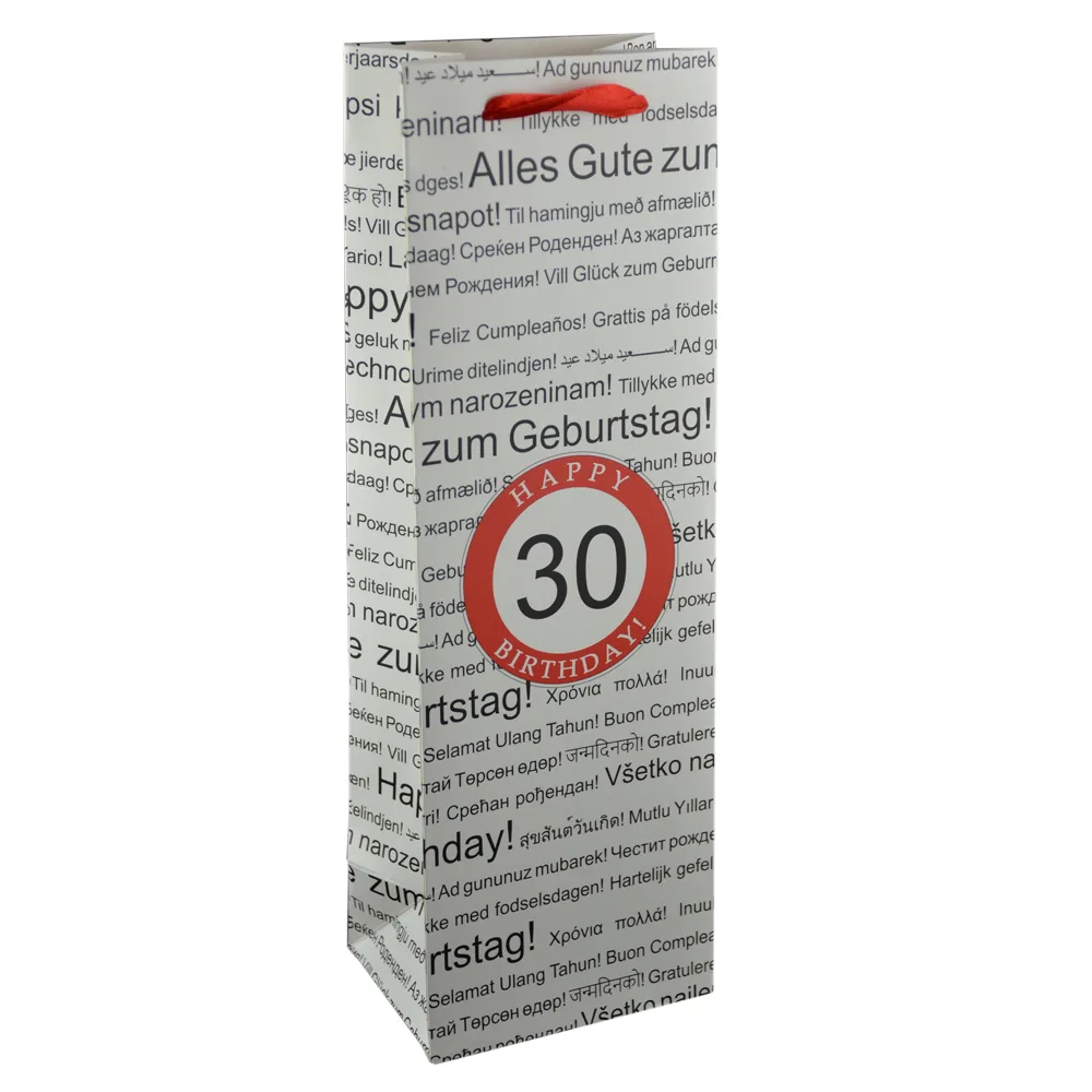 Punga cadou pentru bauturi realizata din hartie laminata - Boldog szuletesnapot 30/Happy birthday 30 - imagine 4