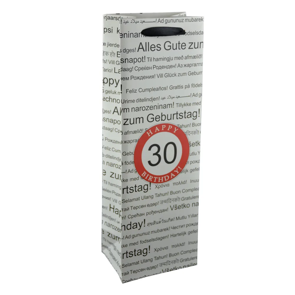 Punga cadou pentru bauturi realizata din hartie laminata - Boldog szuletesnapot 30/Happy birthday 30 - imagine 6