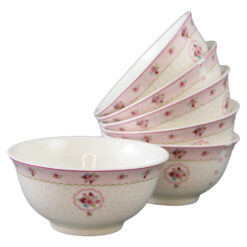Set 6 boluri din ceramica 13 x 5.5 cm, flori