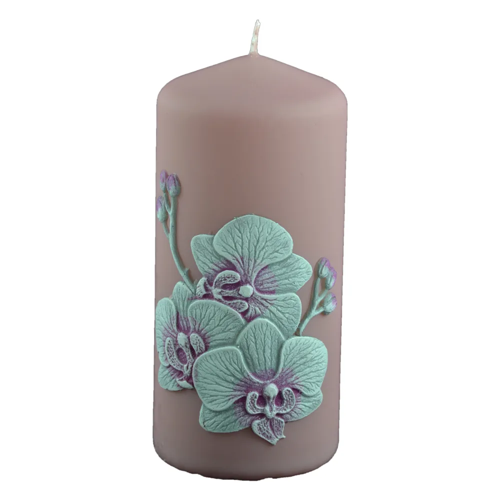 Lumanare cilindrica - Design Orchid Velvet (Model 1)
