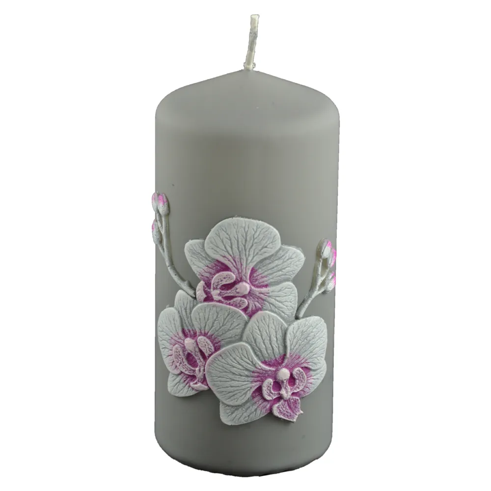 Lumanare cilindrica - Design Orchid Velvet (Model 1) - imagine 2