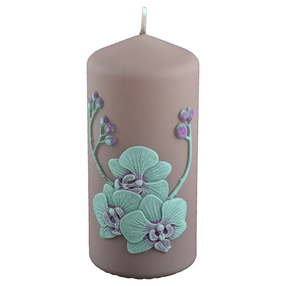 Lumanare cilindrica - Design Orchid Velvet (Model 2) - imagine 2