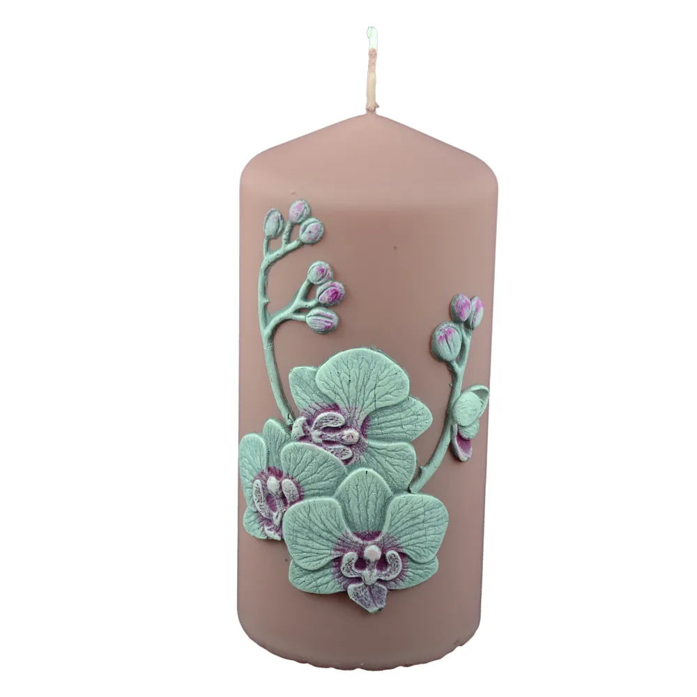 Lumanare cilindrica - Design Orchid Velvet (Model 2) - imagine 3