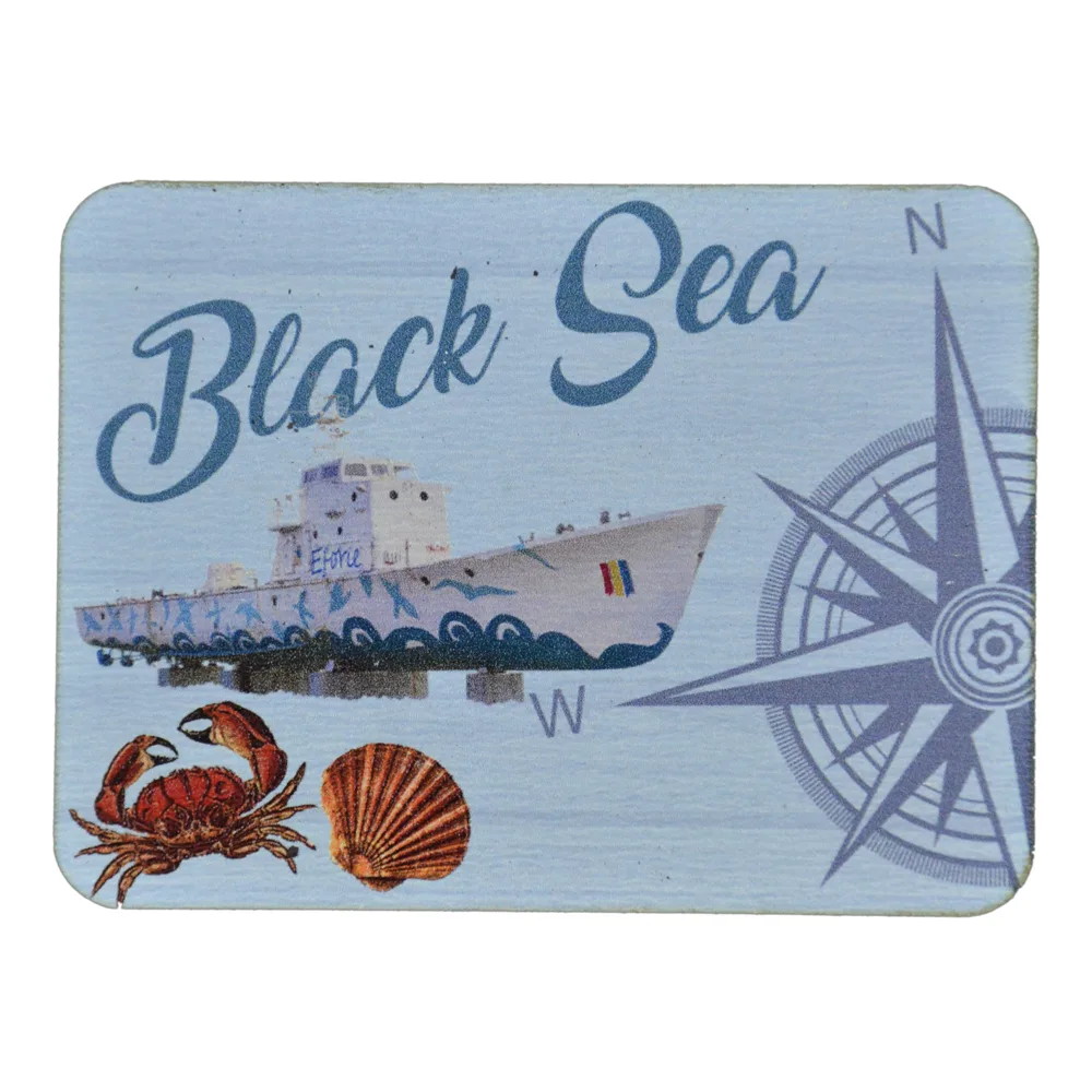 Magnet frigider din lemn Black Sea, 8x6 CM - imagine 3