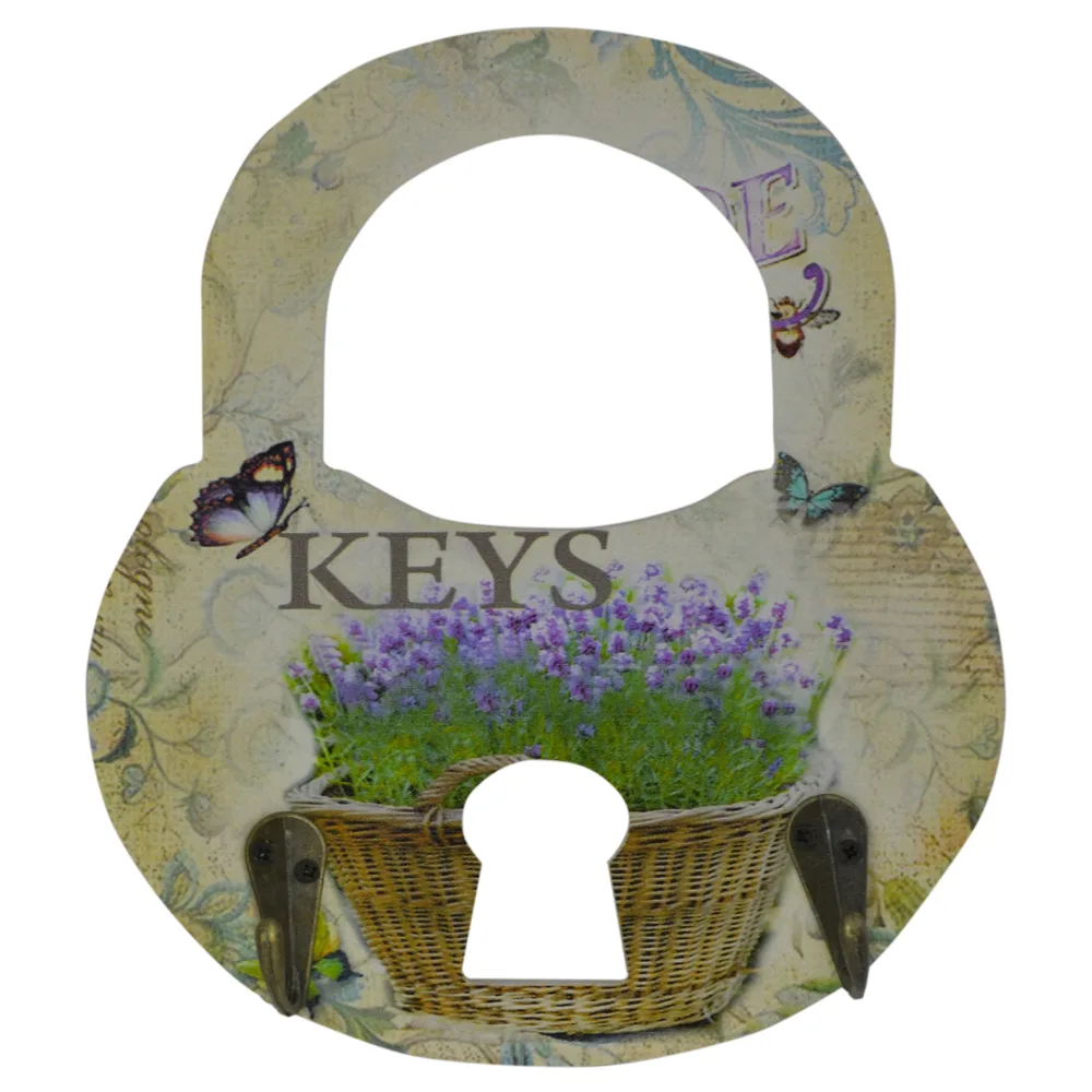 Suport pentru cheie realizat din lemn in forma de lacat - Design vintage - Diverse modele - imagine 2