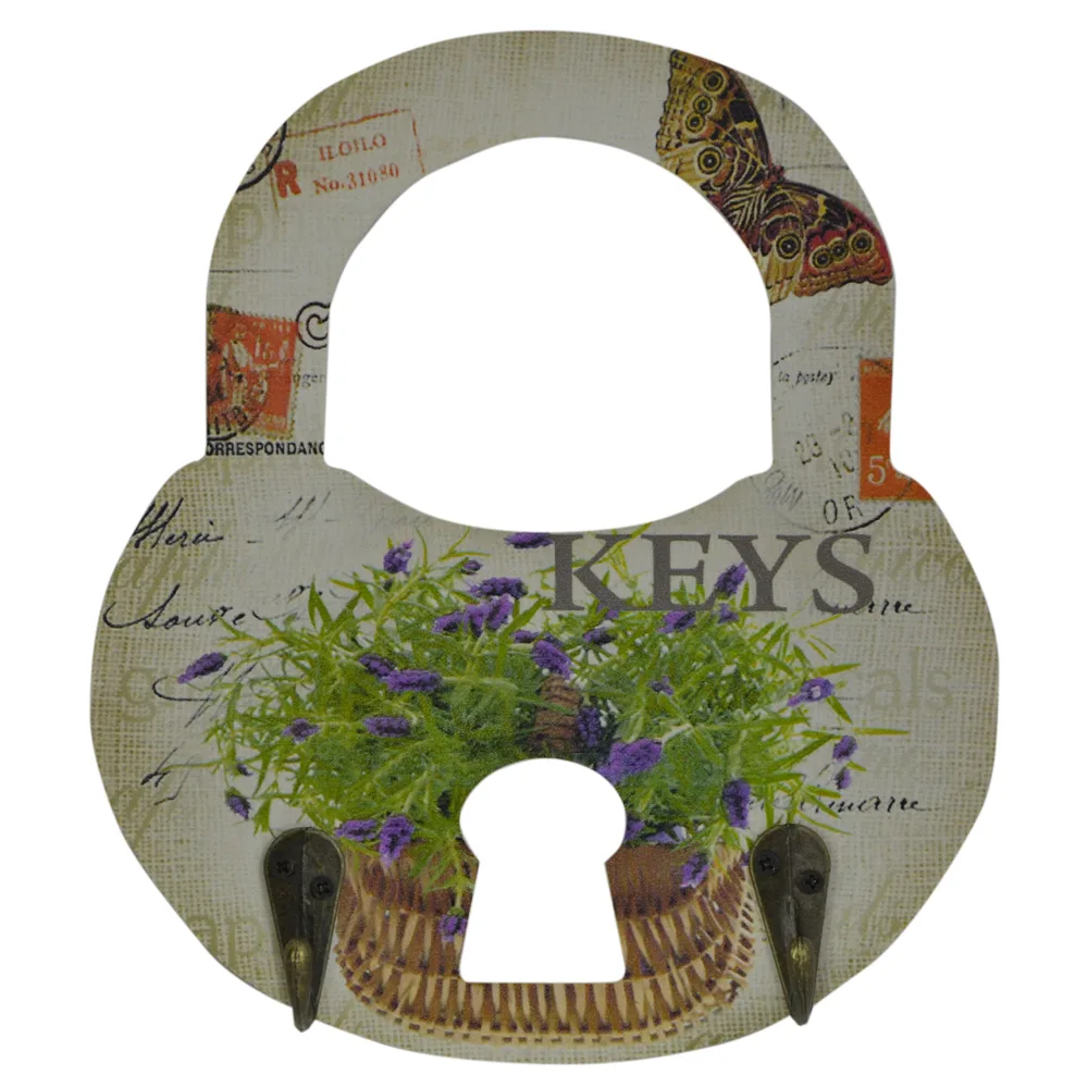 Suport pentru cheie realizat din lemn in forma de lacat - Design vintage - Diverse modele - imagine 4