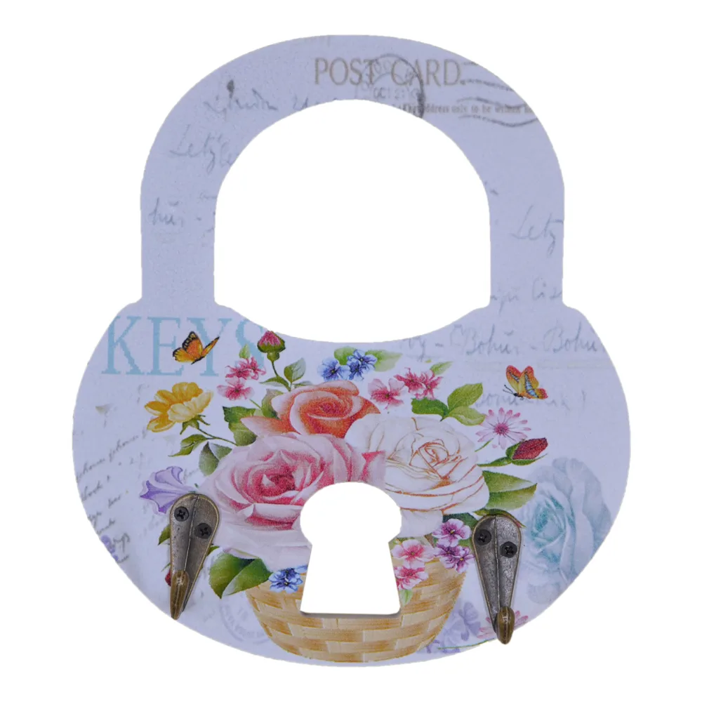 Suport pentru cheie realizat din lemn in forma de lacat - Design vintage - Diverse modele - imagine 7