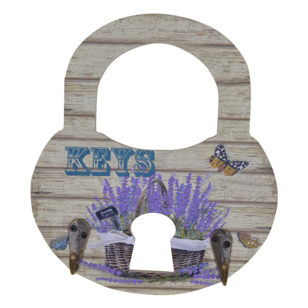 Suport pentru cheie realizat din lemn in forma de lacat - Design vintage - Diverse modele - imagine 8