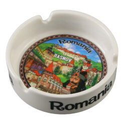 Scrumiera suvenir din ceramica "Romania" 8.5 cm