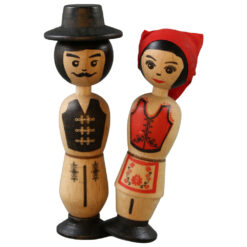 Set 2 figurine din lemn in port popular secuiesc 12 cm