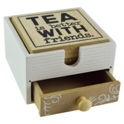 Alternative view of Set 6 suporturi pentru pahare, din lemn - Tea is better with friends