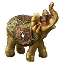 Figurina elefant din rasina aurie 7 x 8 cm