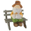 Figurina Bunic/Bunica pe banca din ceramica 14 CM