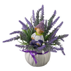 Aranjament floral cu figurina Lavanda 18 cm