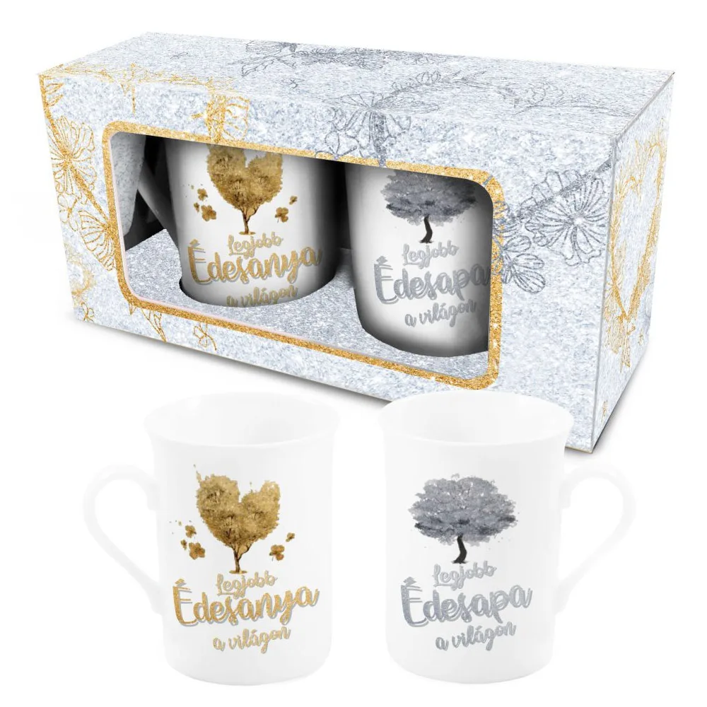 Set 2 cani pereche 290 ml "Legjobb edesanya/Legobb edesapa"