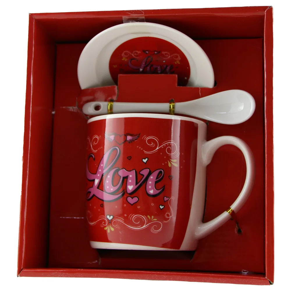 Cana cu farfurie si lingurita Love 9 CM - Design - imagine 2