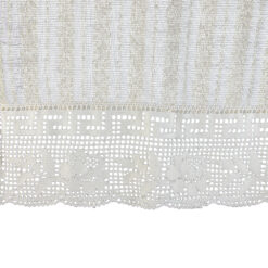 Perdea rustica din bumbac 160 x 180 cm, cu dantela trandafiri