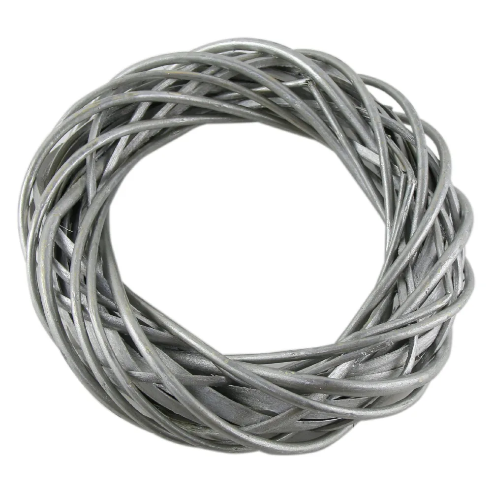 Coroana pentru decor din rachita 25 CM - Argintiu