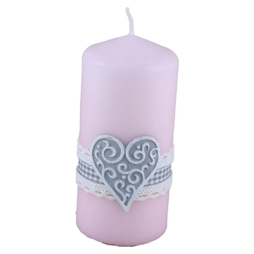 Lumanare decorativa Hearts 6x13 CM, Pink