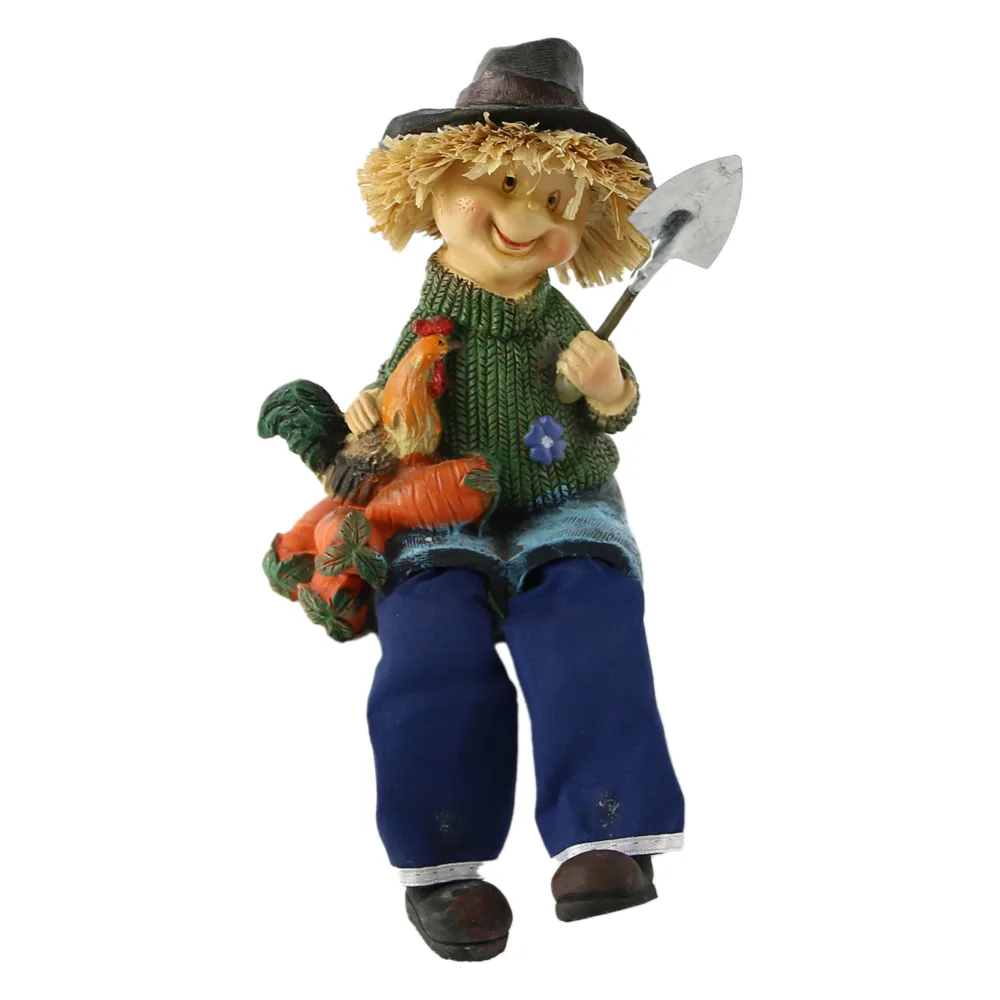 Figurina copil Gradinar cu cocos/gaina din rasina cu picioare textil 20 CM - imagine 3