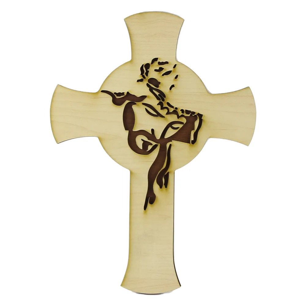 Cruce de perete din lemn cu Isus 18x25 CM - imagine 2
