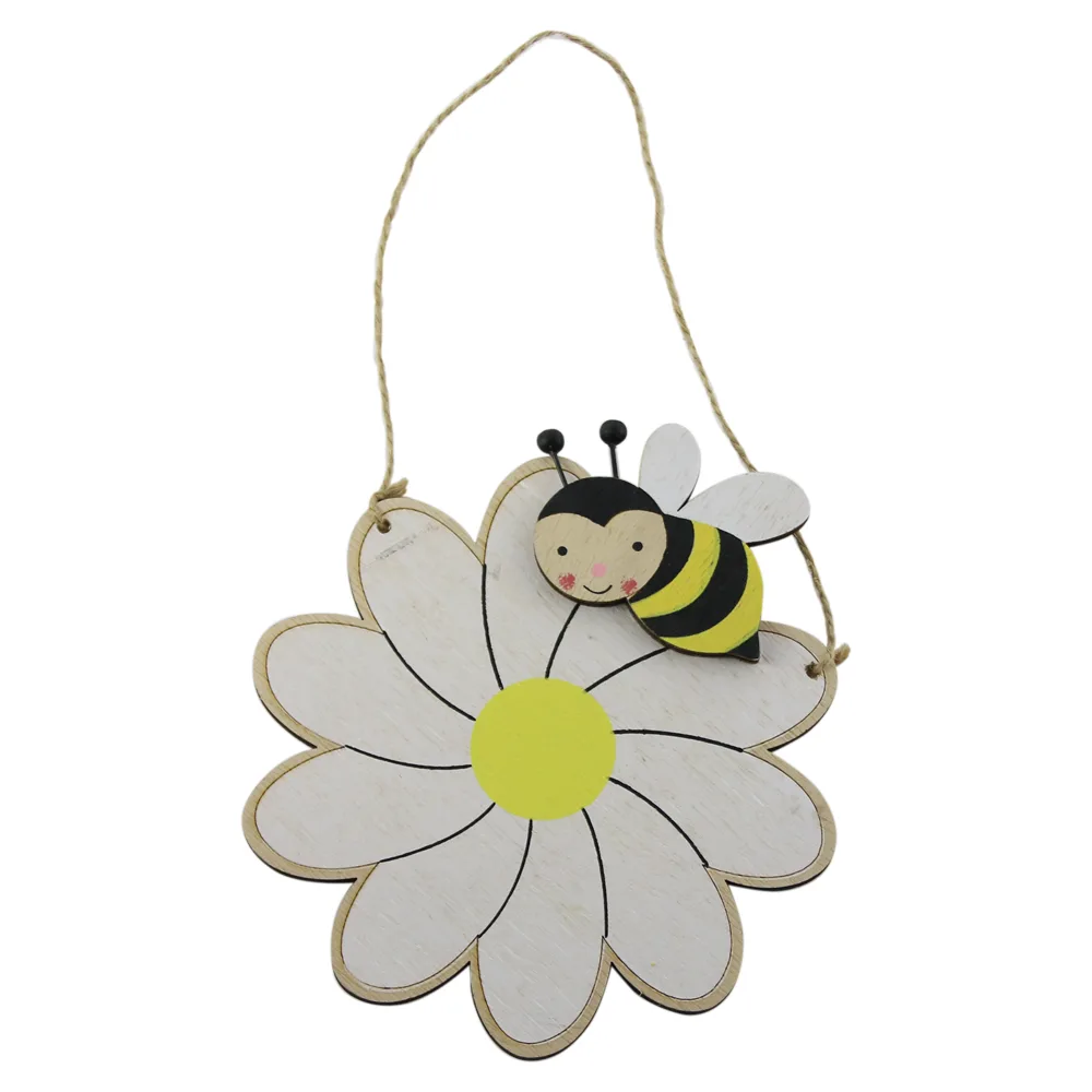 Decoratiune pentru usa din lemn Floare cu albinuta 15?26 CM