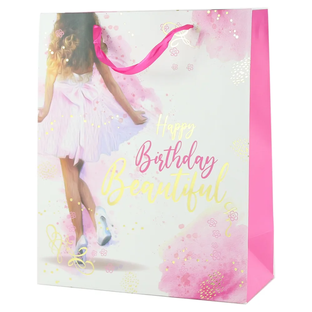 Punga cadou din hartie 26x32 CM - "Happy Birthday Beautiful"