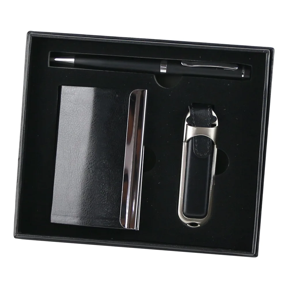 Set cadou pentru barbati, Portvizit cu pix si Stick memorie USB 8 GB