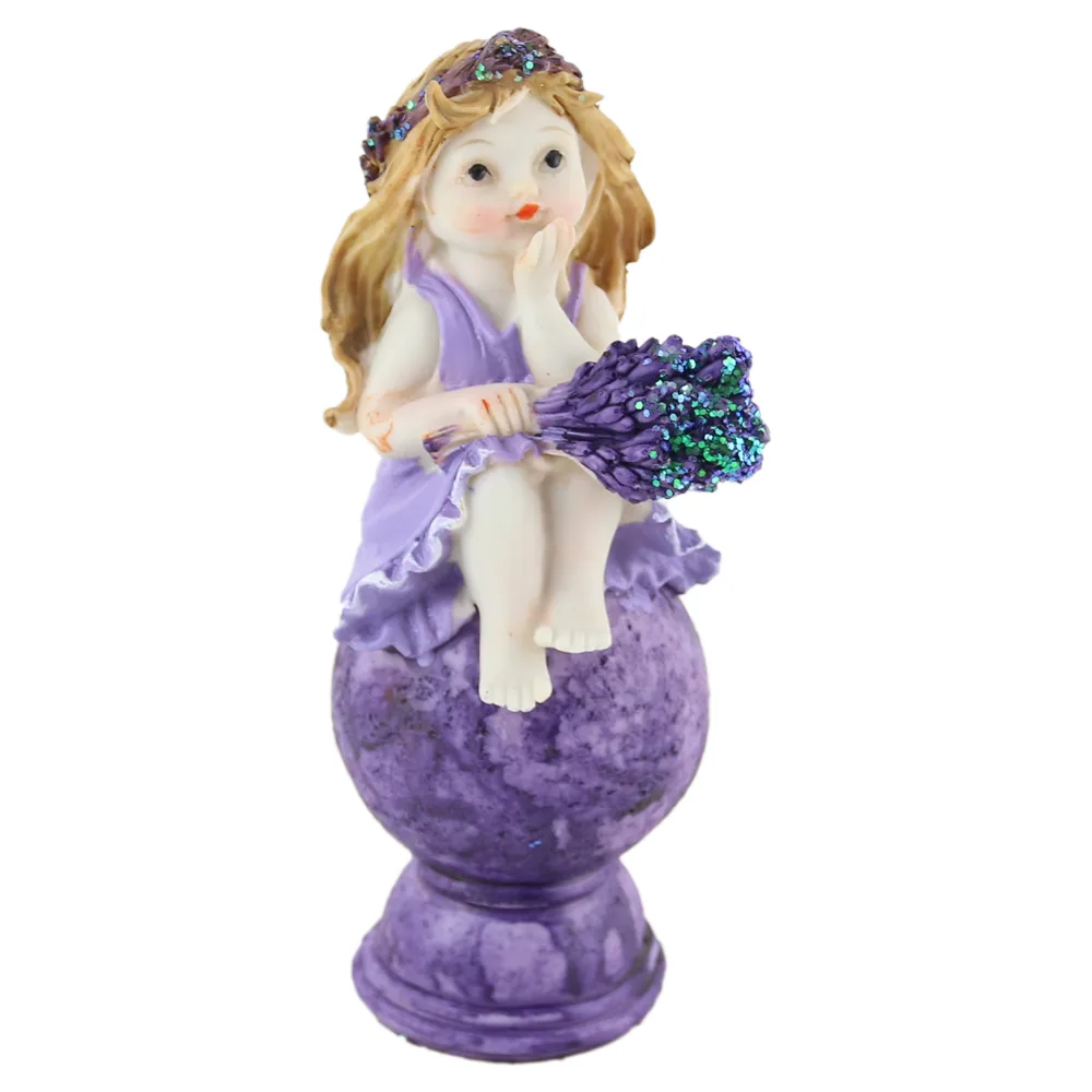 Figurina din rasina, Copil Lavanda 17 CM, cu sclipici Mov - imagine 2