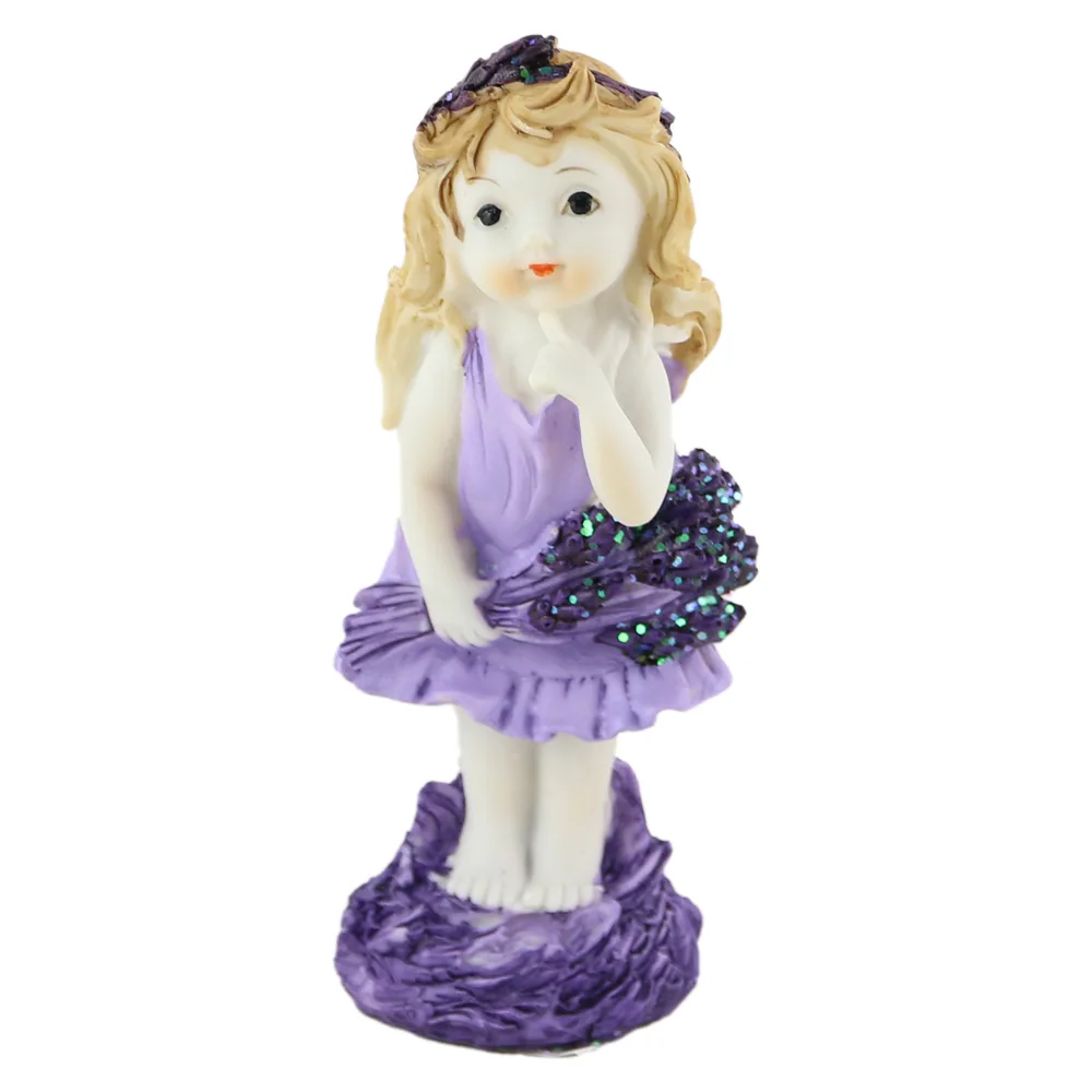 Figurina din rasina, Copil Lavanda 14 CM, cu sclipici Mov - imagine 2